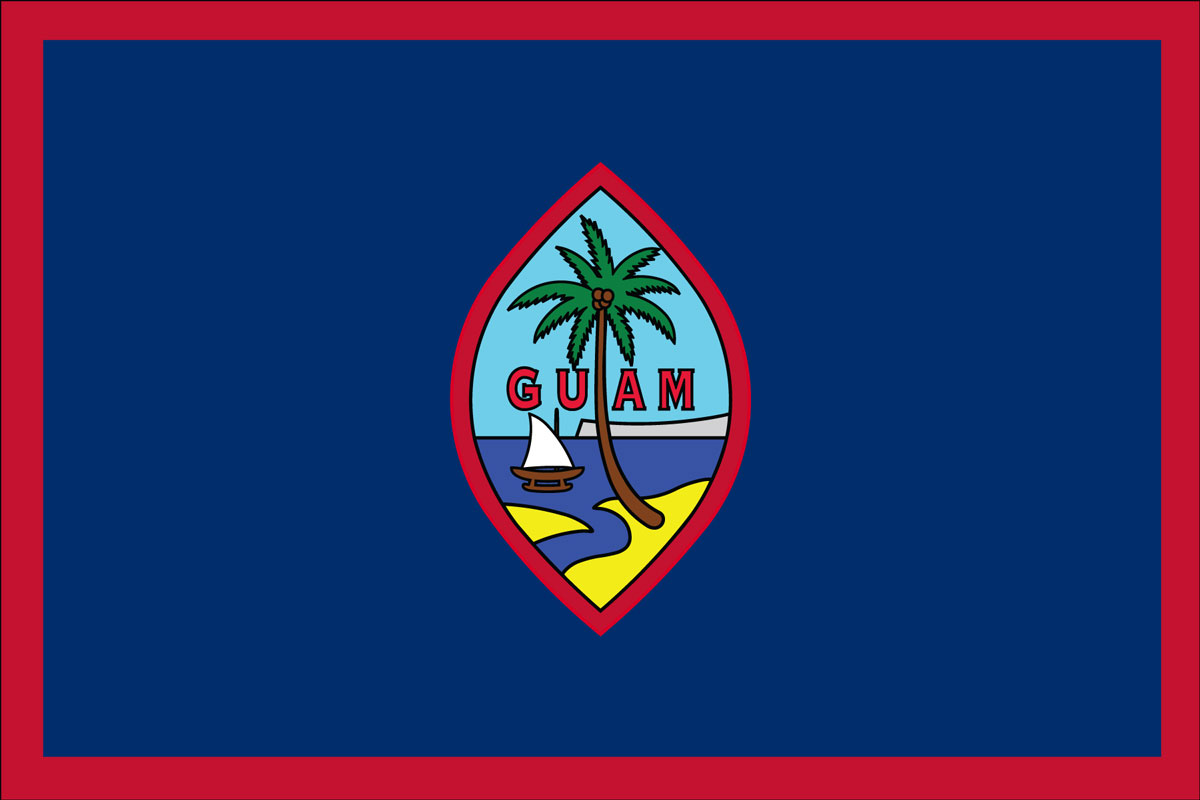 12x18" poly flag on a stick of Guam